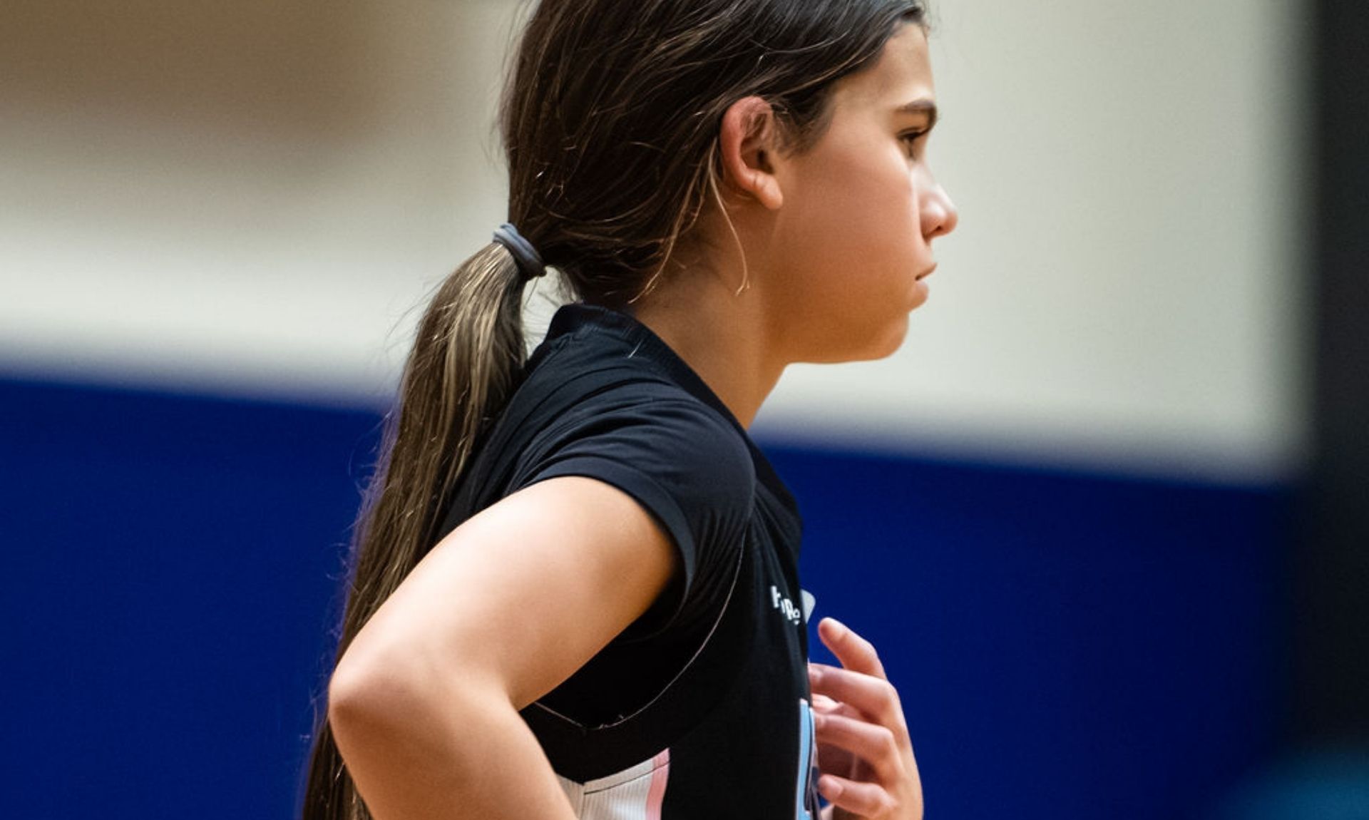 Boy dribbling a basketball